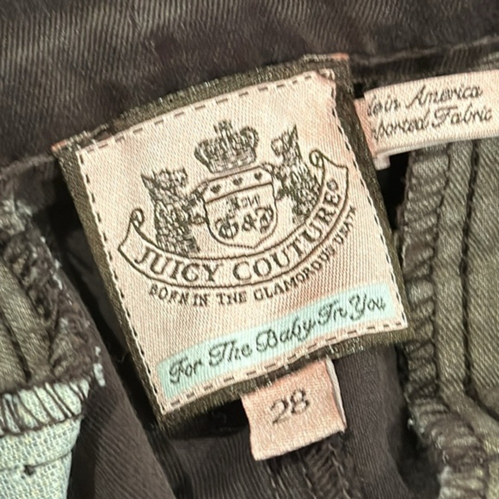 Juicy Couture Womens Mid Rise Flare Trouser Brown Size 28 Y2K Retro EXCELLENT CO - Picture 6 of 9